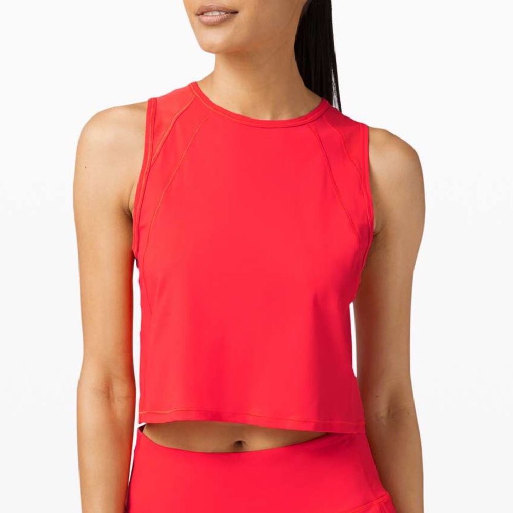 Lululemon Carnation Red Sculpt Crop Tank Top